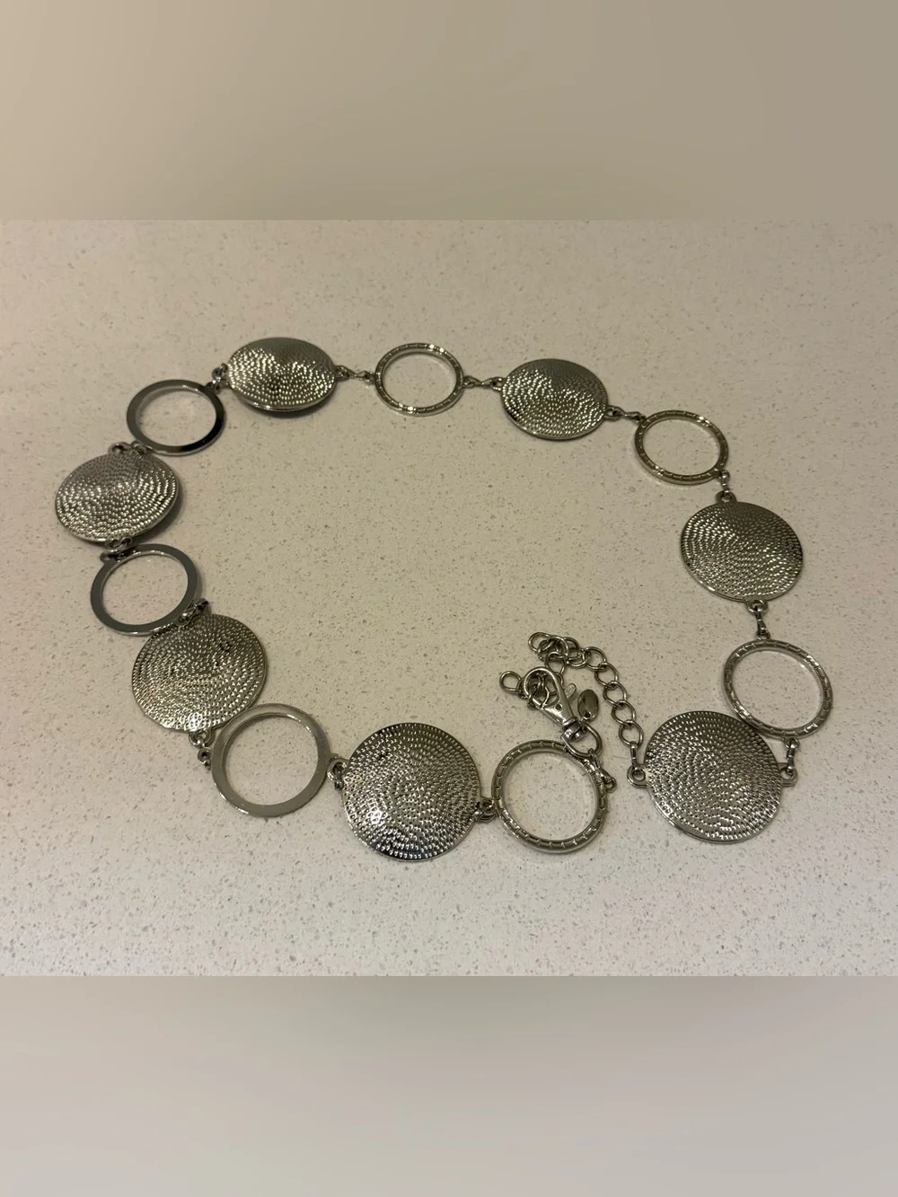 Silver Disc Link Waist Chain Belt - Women's Accessory